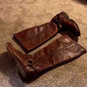 Frye Harness boot, Tall, 8B (medium width), brown